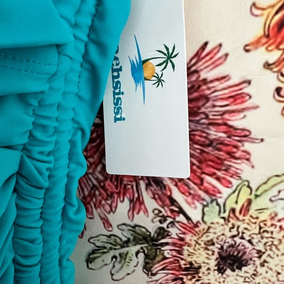 COPY - Beachsissi one piece teal swimsuit. NWT. Size L. Gathered sides with tie… - Picture 9 of 9